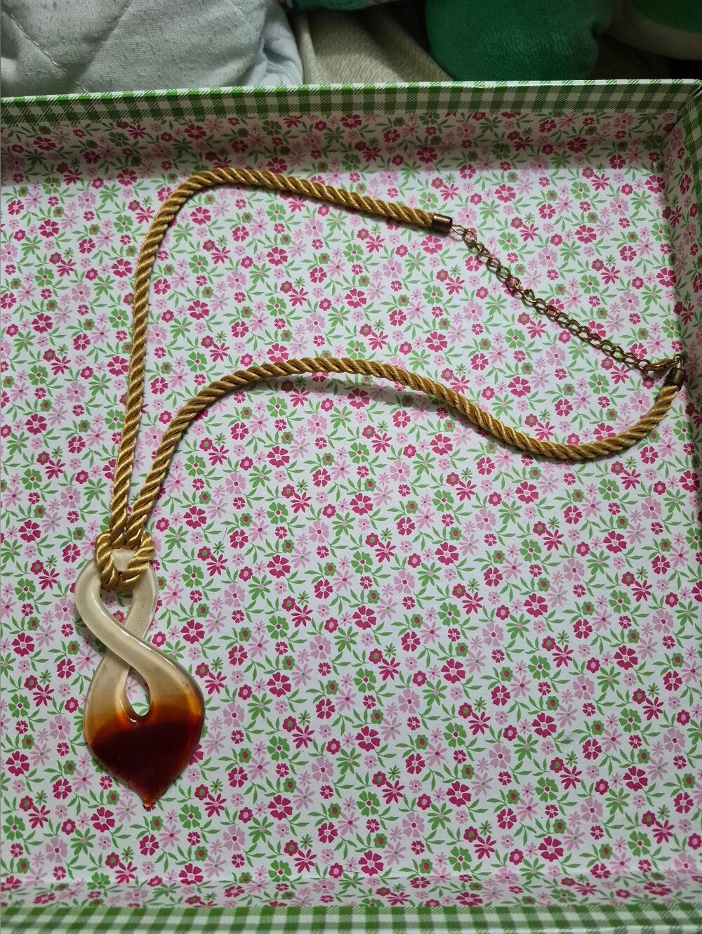 Artisan Glass Infinity Swirl Necklace